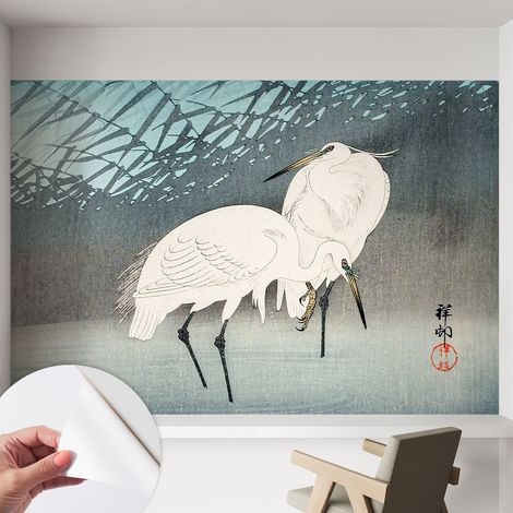 Fotomurale adesivo stickers - murali decorativo - soggiorno moderno - effetto realistico - Uccelli delicati 152x104 cm (1/5)
