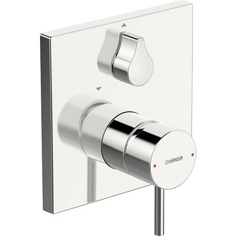 Hansa Stela Einhebelmischer Fertigmontageset für Wanne/Brause 8784 Pinhebel Rosette eckig Chrom (1/3)