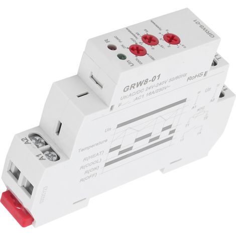 Relais de régulation de température avec voyant LED indiquant les températures hautes/basses - Moniteur avec sonde GRW8-01 (1/5)