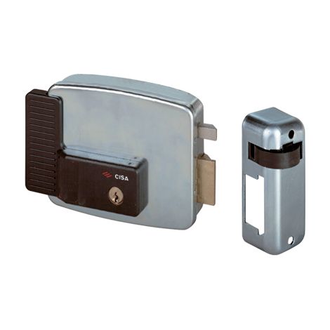 SERRATURA METALLO APPLICARE ELETTR 11921 INT CISA  ZINCATA C.TONDO FISSO+SCR E.MM 70 DX