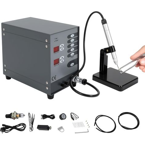 Poste à souder à points 100W, mini poste à souder avec affichage LCD, 50-600A, soudeur à points à argône pulsé, temps de soudure réglable 3-30ms, pour la réparation de bijoux, or, argent, titane, DIY (1/5)