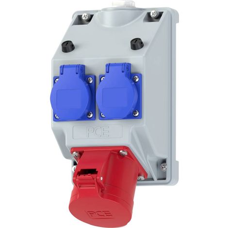 PC Electric 16082542 Multipresa Grigio, Blu, Rosso