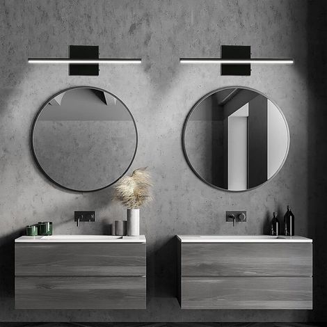 Jusch – Miroir LED salle de bain 60cm 12W 1200lm blanc froid 6000K – Anti-éclaboussures IP44 – Design minimaliste moderne – Éclairage sans scintillement