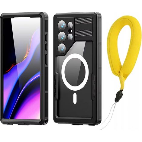 Custodia impermeabile IP68 con cinturino a 360° per Galaxy S24 (Nero) (1/5)