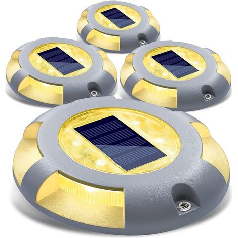 Lot de 4 lampes solaires d'extérieur étanches pour terrasse, jardin, allée, marches, quai (blanc chaud) (SKU produit : 96665411 SKU Offre : mkh25.7.16-5) (1/5)