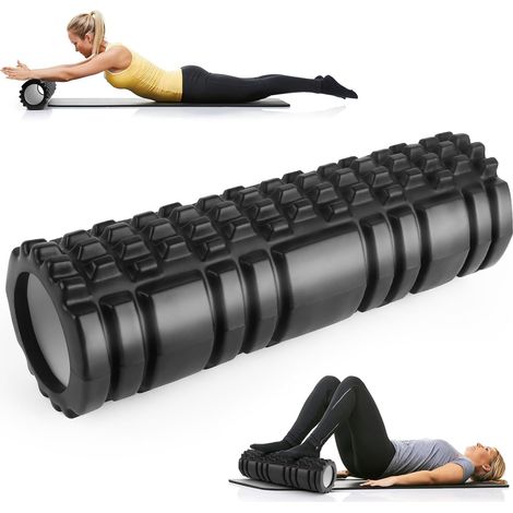 Rodillo de masaje de espuma, rodillo de Pilates para aliviar la tensión muscular, 45 × 14 cm, que estimula el cuerpo a nivel de la columna vertebral y las piernas. (1/5)