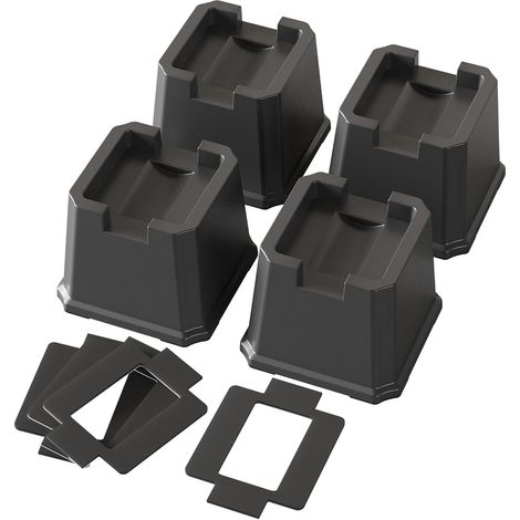 Set mit 4 stabilen 7,6 cm Bettfüßen – Geeignet für Möbelrollen, Sofas, Tische und Couches, schwarz