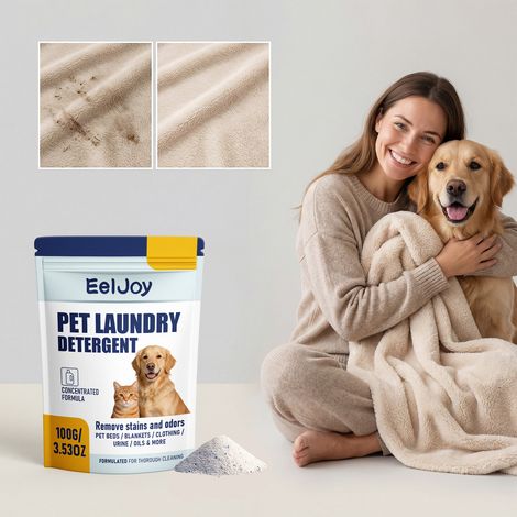 Lessive pour animaux de compagnie (chats et chiens), y compris pour la literie, nettoie et détache en douceur, format pratique et facile à rincer – 100 g (1/5)