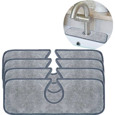 Alfombrilla Absorbente para Grifo, Microfibra Antisalpicaduras 38x13.5cm, Secado Rápido y Protección de Encimera – Ideal para Cocina y Baño (1/5)