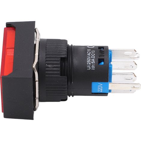 25 Stück industrielle Drucktaster mit ABS-Gehäuse und Kontrollleuchte für elektromagnetische Anlasser, 220 V Wechselstrom. (1/5)