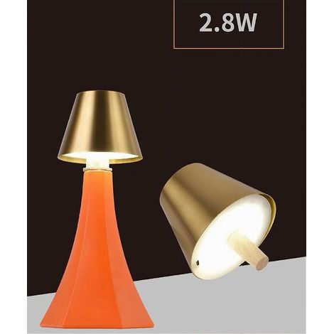 TRADE SHOP - Lume Testa Lumetto Led 2.8 W Ricaricabile Dimmmerabile Cct 3 Colori Luce D10-3c - Oro (1/2)