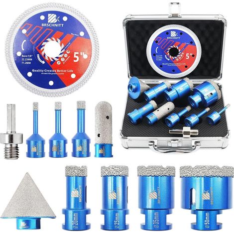 Diamantbohrer Fliesenbohrer Bohrkrone 50mm KIT16 (1/5)