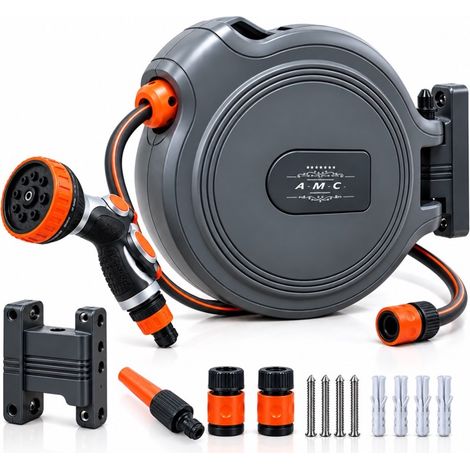 Avvolgitubo Automatico da Parete 30MT Tubo in PVC Staffa a Muro rotabile a 180 (1/5)