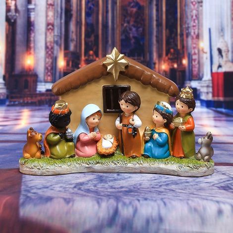 Trough - Resin Christmas Nativity Scene Ornament - Outdoor Indoor Holiday Decoration - 21.8 x 14 x 7.8 cm - 1 Piece (1/5)