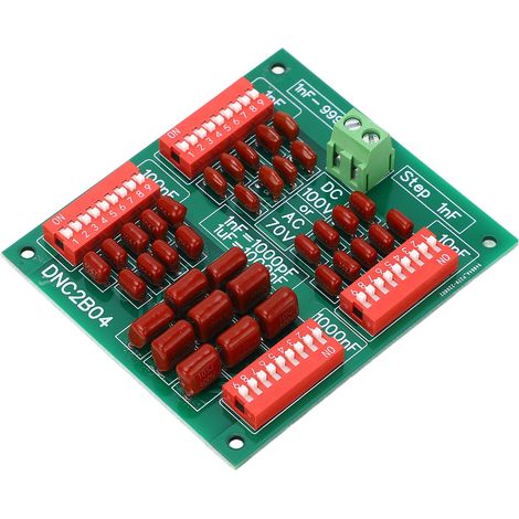 Condensateur programmable 4 chiffres 1nF DNC2B04, film polypropylène 100V DC 70V AC, capacité ajustable précise. (1/5)