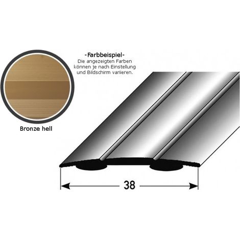 Übergangsprofil "Den Helder" / Übergangsschiene, 38 mm, Typ: 12 (Aluminium eloxiert):-bronze hell-1000-selbstklebend