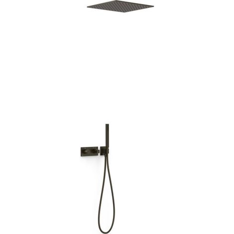 Kit douche robinet thermostatique encastré à 2 voies B‑system Noir Bronze - TRES 30725206KMB