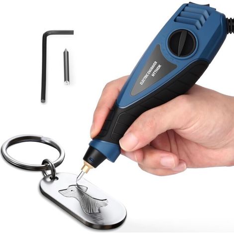 25-W-Gravierstift mit 6 Geschwindigkeiten für Metall, Holz, Glas und Kunststoff, tragbares Gravierwerkzeug mit Hartmetallspitze und Innensechskantschlüssel