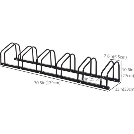 Support de rangement pour vélos au sol noir pour 6 vélos (1/5)