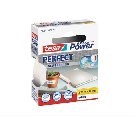 tesa PERFECT 56341-00028-03 Gewebeklebeband tesa® extra Power Weiß (L x B) 2.75 m x 19 mm 1 St.