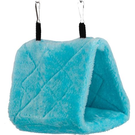 1 nid d'oiseau triangulaire bleu Jilong en flanelle pour troglodyte mignon, nid d'oiseau d'hiver pour oiseau mainate, nid en coton chaud pour animaux de compagnie (1/5)