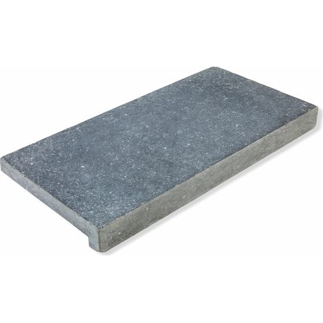Margelle de piscine Pierre Naturelle Irish vieilli - 60x30x3-5 cm - Bord retombée - Bleu (1/3)