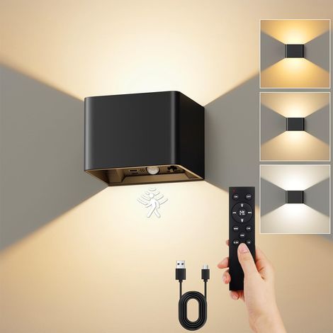 1 Applique Murale Intérieure, Détecteur de Mouvement, LED Rechargeable, 3 Températures, Télécommande, Salon Couloir (1/5)