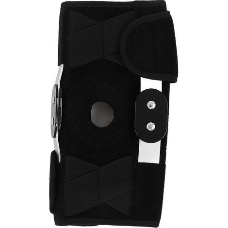 Genouillère articulée avec sangle et stabilisateurs rotuliens latéraux. Coussinets de genou réglables pour soulager les douleurs sportives.