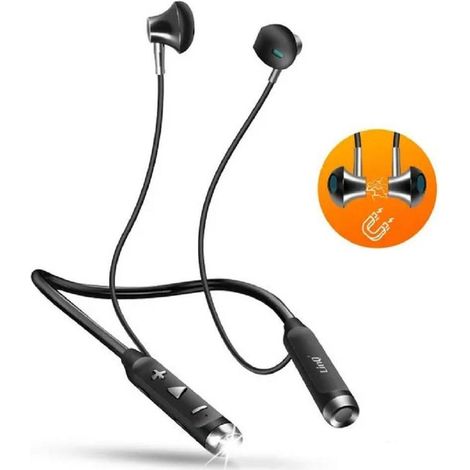 Trade Shop - AURICOLARI MAGNETIC CUFFIE BLUETOOTH IN COLLO MIT LED SPORT SMARTPHONE S800 - (1/5)