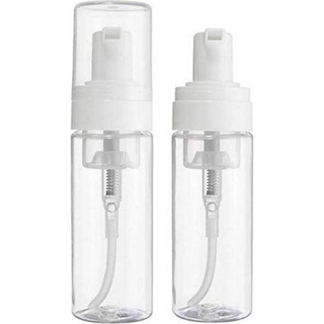 Lot de 2 Distributeurs de Mousse Vides 100ml   Transparent  Bouteilles de Voyage pour Savon et Nettoyant Visage