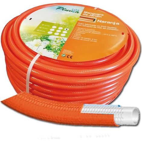 PLUVIA pluvia manguera naranja flexivel trenzada 25 ø x 50 m (1)