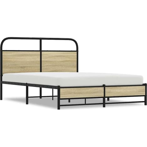 Maison Exclusive - Bettgestell ohne Matratze 140x200 cm Sonoma-Ei (1/5)