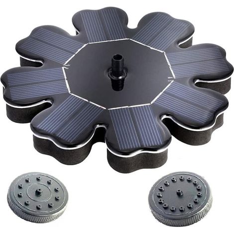 Solarwasserpumpe für Vogelbad, kleine freistehende Solarwasserpumpe, schwimmender Brunnen mit 2 Düsen, solarbetrieben, für kleinen Teich, Schwimmbad (1/5)