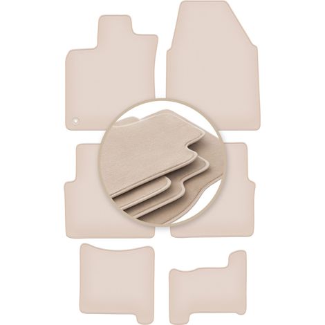 Tapis de sol beiges haut de gamme pour : Nissan Qashqai +2 crossover 2007-2013 (1/5)
