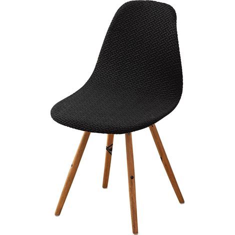 Housses de chaises scandinaves noires pour chaises de restaurant/cuisine, lot de 2 (1/5)