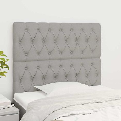 vidaXL Cabecero de cama gris claro 100x7x118/128 cm de tela (1/5)