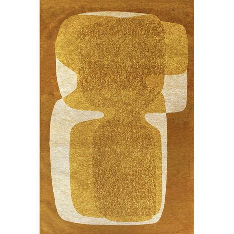 Tapis intérieur extérieur jaune curry jacquard antidérapant - 200 x 280 cm (1/5)