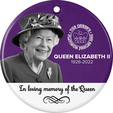 Acryl-Hängefigur von Elizabeth II., 7,9 cm – Dekoration, Geschenk, Souvenir, personalisierbar (1/5)