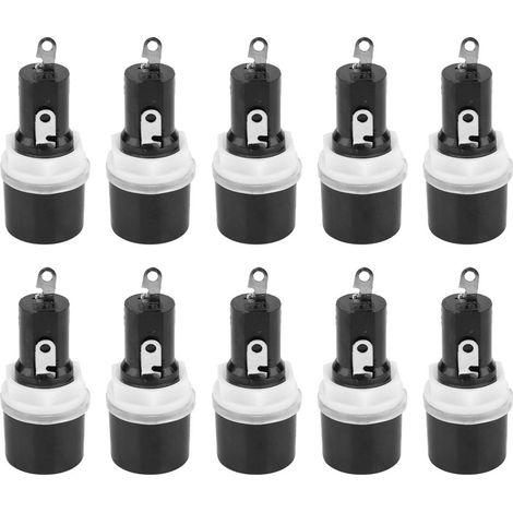 Porte-fusibles 10 pièces, porte-fusibles à montage sur panneau avec capuchon à vis - MF-528, boîtier de fusible 5 x 20 mm, boîtier de protection de fusible noir (1/5)