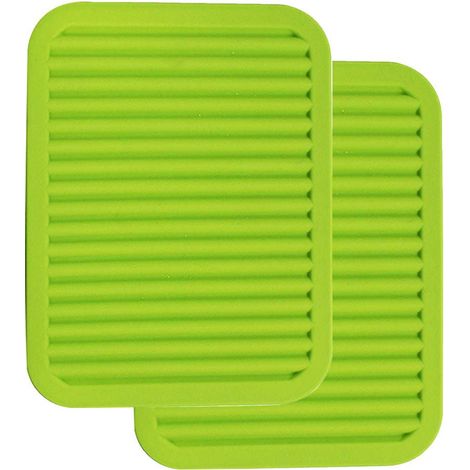 Sous-plat En Silicone - 23 x 30 cm - Résistant À La Chaleur Jusqu'à 230 °C - Antidérapant Et Non Rayant - Pour Casseroles Poêles Et Tasses - Lot De 2 (1/5)