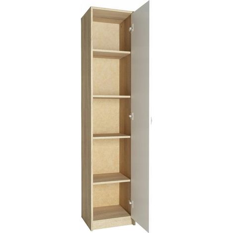 Armoire de bureau chêne sonoma – 5 étagères réglables – 180 cm hauteur – Meuble de rangement contemporain – Pour espaces variés