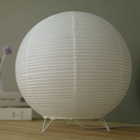 Lampe de table lanterne en papier minimaliste nordique, moderne et créative, personnalisable, abat-jour, ensemble complet de lampes de table lanternes rondes (1/5)