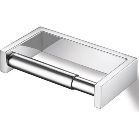 Portarrollos de papel higiénico, soporte de baño con resorte en acero inoxidable pulido, para montaje en pared - Crezuo (1/4)