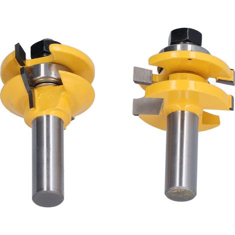 2 Fraises à Bois Carbure pour Défonceuse, Queue de 12,7 mm, Fraisage de Porte d'Armoire, Acier Carbone, avec Joints (1/5)