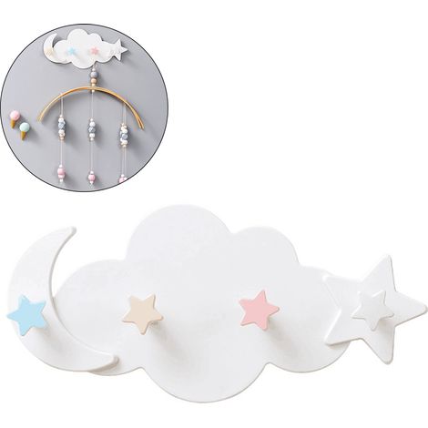 Crochet mural nuage lune étoile - Décoration murale chambre enfant DIY (1/5)