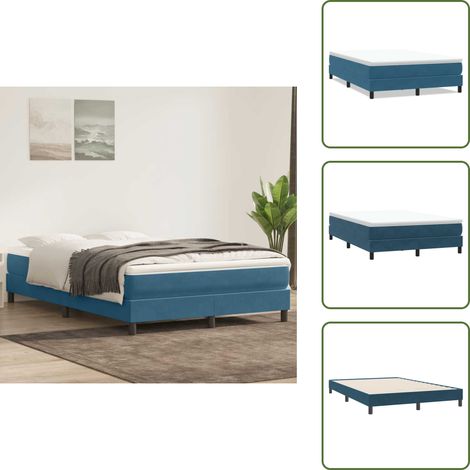 vidaXL Sommier à lattes de lit sans matelas Bleu foncé 160x220cm (1/5)
