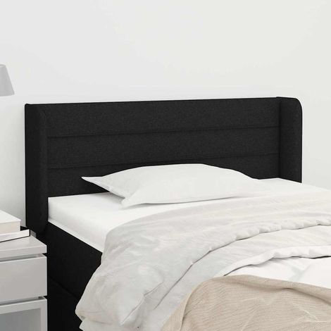 vidaXL Tête de lit avec oreilles Noir 93x16x78/88 cm Tissu (1/5)