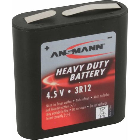 ANSMANN Flachbatterie 3R12, Zink-Kohle, 4,5 V, 2000mAh, 10 Stück