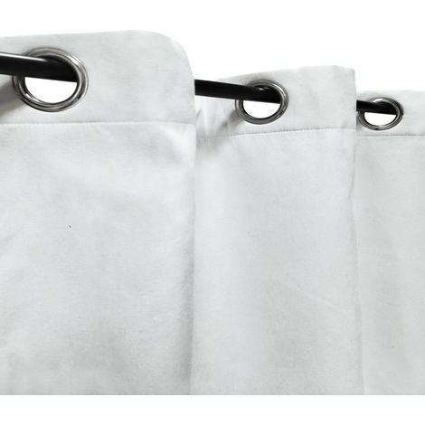 Rideau suédine thermique doublé polaire, Blanc - 140x240cm prêt a poser Atout Ciel (1/4)