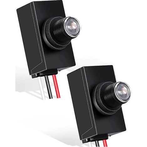 Lot de 2 capteurs crépusculaires pour éclairage extérieur 120-277 V, interrupteur photoélectrique, cellule photoélectrique, capteur de lumière (1/5)